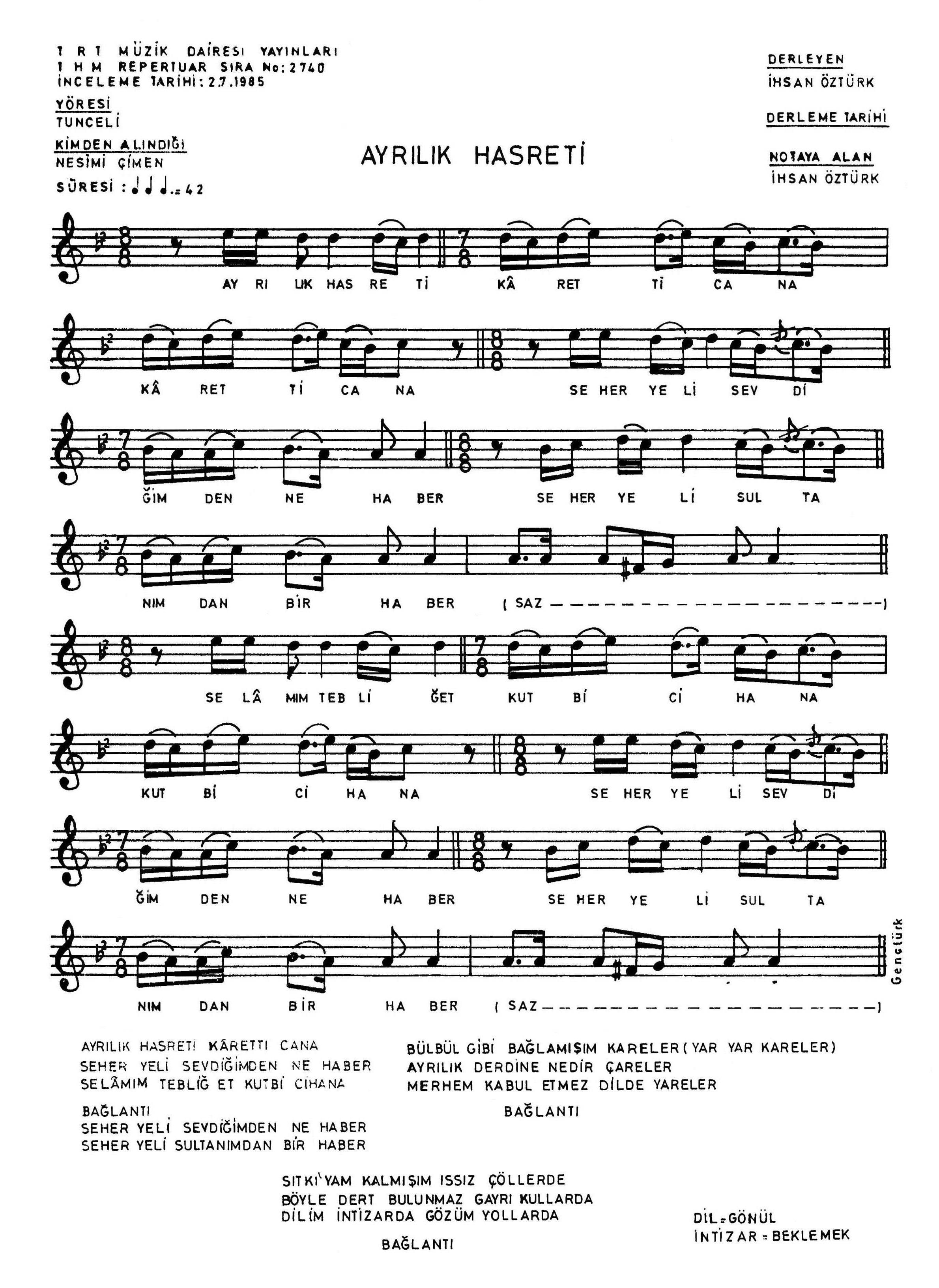 Ayrılık Hasreti Kar Etti Cana